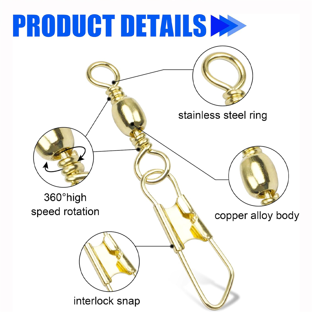 50Pcs Gold Fishing Barrel Swiv - Fishing Lure Accessories 리뷰 및 가격