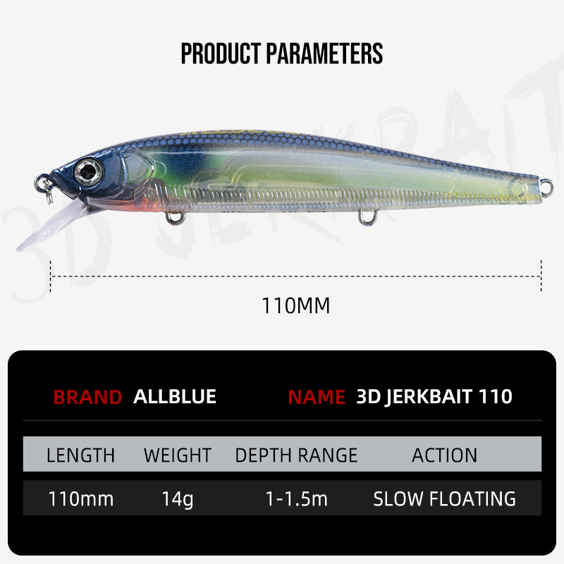 ALLBLUE 3D Jerkbait Wobbler Fi - Fishing Lure Jerkbait 리뷰 및 가격