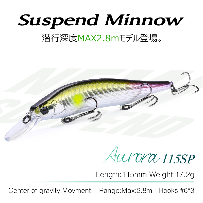TSURINOYA 115mm 17.2g Suspendi - Fishing Lure Jerkbait 리뷰 및 가격