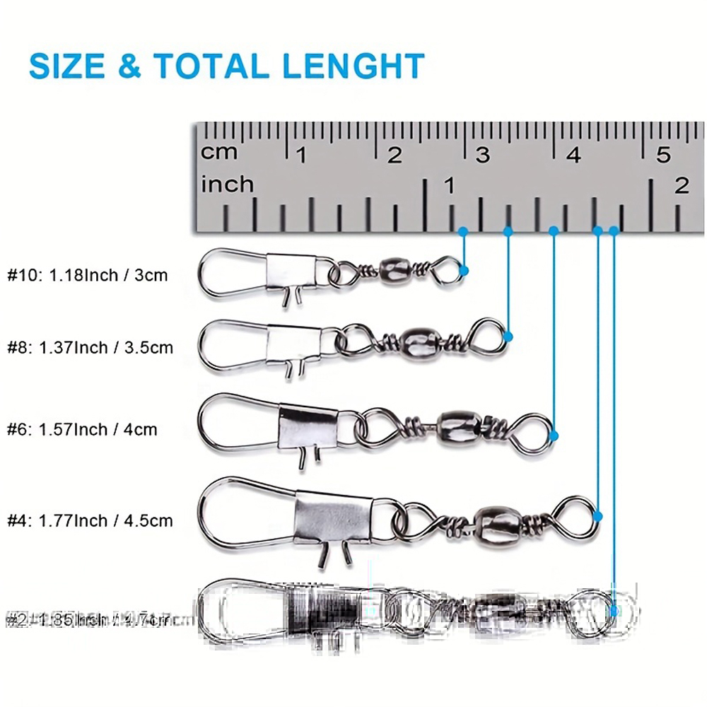 100Pcs/Lot 4#6#8#10#12# Swivel - Fishing Lure Accessories 리뷰 및 가격