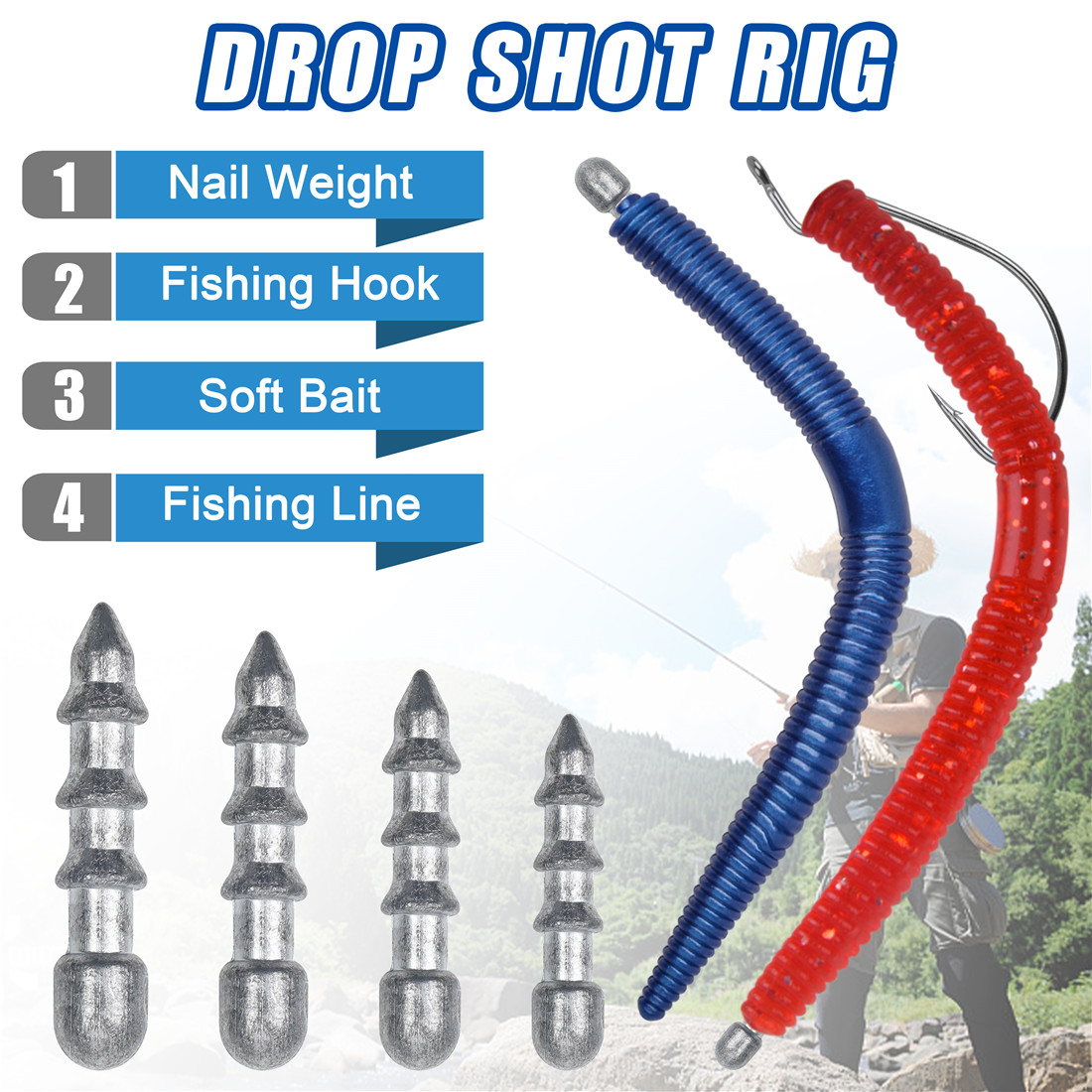 60PCS Nail weights Worm Fishin - Fishing Lure Accessories 리뷰 및 가격