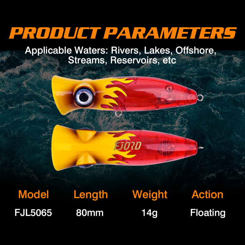FJORD 80mm 14g Popper Glow Fis - Fishing Lure Popper 리뷰 및 가격