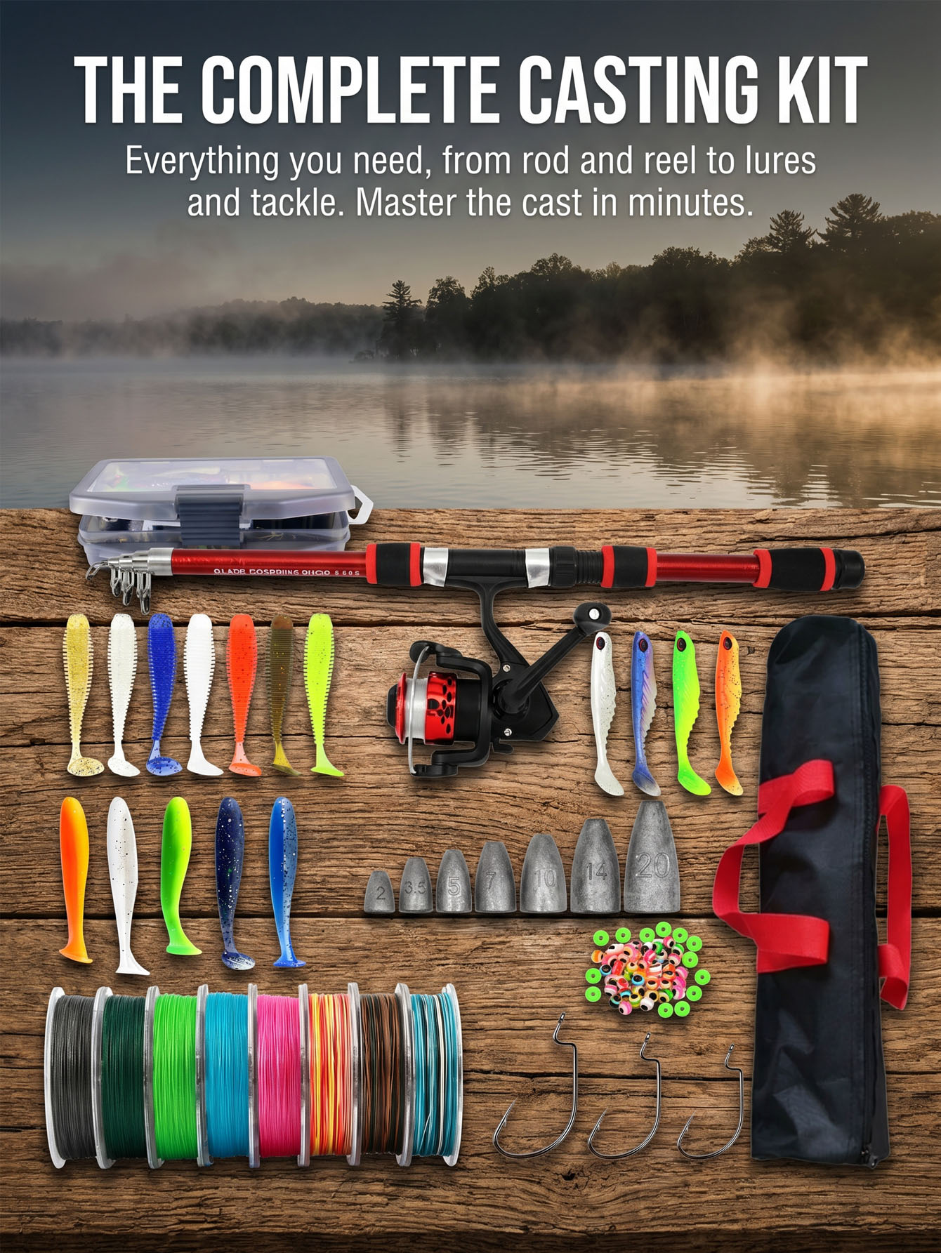 Fishing Rod Reel Combos Collap - Fishing Lure Spinner 리뷰 및 가격