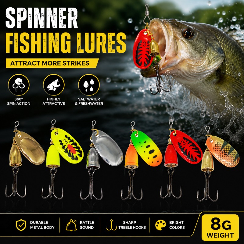 Fishing Spinner Lure 8g Metal  - Fishing Lure Blade Bait 리뷰 및 가격