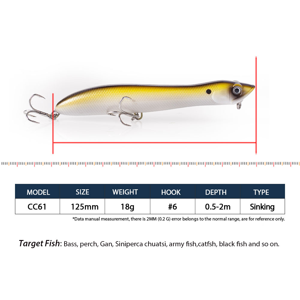 120mm/18g Topwater Pencil Popp - Fishing Lure Popper 리뷰 및 가격